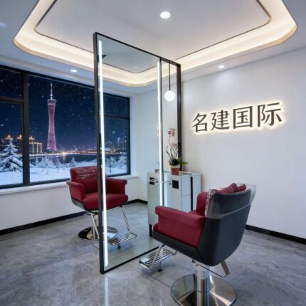 Korean Chic Fashion Model  Barber Mirror with Cabinet