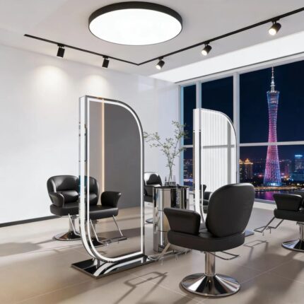 Chinese Stainless Steel Barber Mirror Stand - ship Shape, Customizable