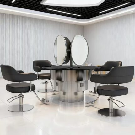 Professional Hair  Stylist Perm & Dye Workstation with LED Mirror