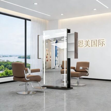 double-sided-salon-mirror-retractable-drawer-closeup