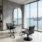 Movable salon mirror wholesale with 360° double-sided rotatable mirror, humanized design, ideal for professional barbershops worldwide.